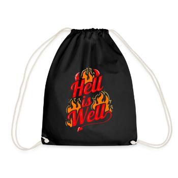 Hell Is Well Flames Devils Horns And Tail - Drawstring Bag - black - Front
