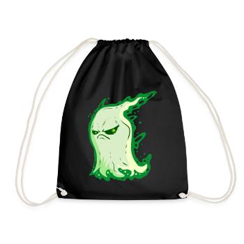 Fantôme grincheux de l’ vert à Halloween - Sac de sport léger - noir - Devant
