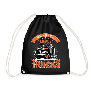 Camion, Camion, Camion, Garçon, Garçon, Enfant - Sac de sport léger - noir - Devant