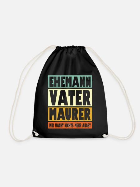 Maurer Vater Ehemann Held - Turnbeutel - Schwarz