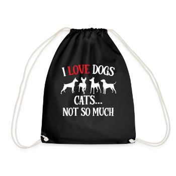 Ich Liebe Hunde Katzen Nicht So Sehr Welpe Hund - Turnbeutel - Schwarz - Vorne