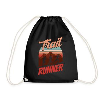 Trail Runner Running Trail Running Race - Drawstring Bag - black - Front