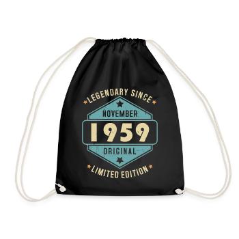 Novembre 1959 Vintage Retro Anniversaire - Sac de sport léger - noir - Devant