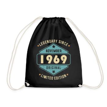 Novembre 1969 Vintage Retro Anniversaire - Sac de sport léger - noir - Devant