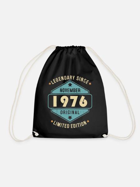 November 1976 Vintage Jahrgang Retro Geburtstag - Turnbeutel - Schwarz