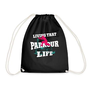 Parkour Free Running Traceur - Drawstring Bag - black - Front