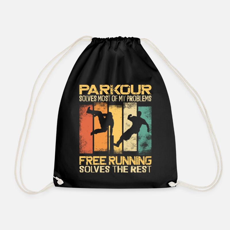 Parkour Free Running Traceur - Drawstring Bag - black