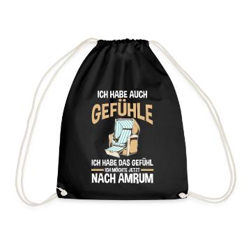 Nordsee Amrum - Turnbeutel - Schwarz - Vorne