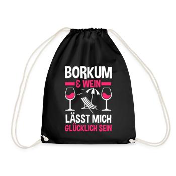 Nordsee Wein Borkum - Turnbeutel - Schwarz - Vorne