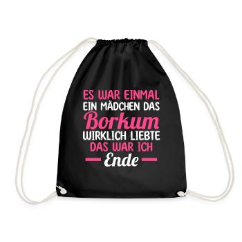 Nordsee Borkum - Turnbeutel - Schwarz - Vorne