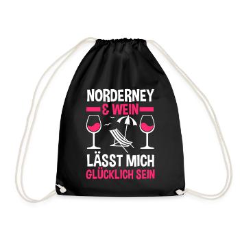 Nordsee Wein Norderney - Turnbeutel - Schwarz - Vorne
