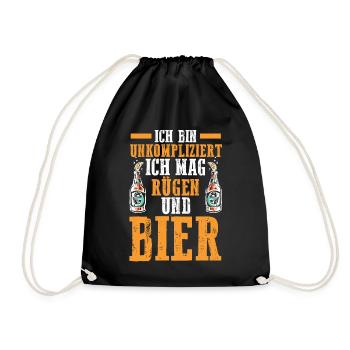 Ostsee Bier Rügen - Turnbeutel - Schwarz - Vorne