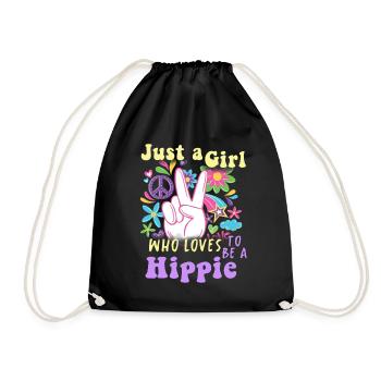 Hippie Peace Groovy Flowerpower Boho Woodstock - Sac de sport léger - noir - Devant