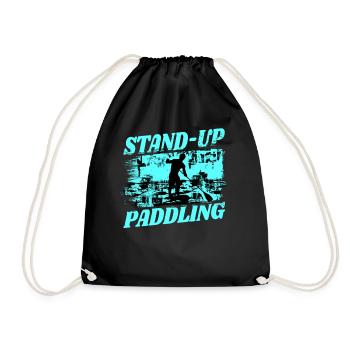 SUP paddleboarding Stand Up Paddle Surfing - Drawstring Bag - black - Front