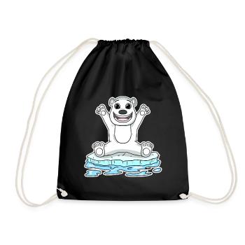 Motif d’ours polaire d’ours polaire pour enfants - Sac de sport léger - noir - Devant