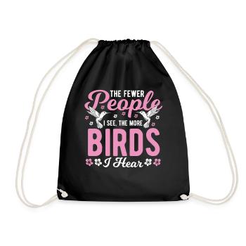 Ornithology Bird watching Bird lovers Bird - Drawstring Bag - black - Front