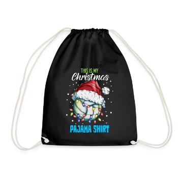 Volleyeur Joueur de Noël Chemise de couchage Pyjama - Sac de sport léger - noir - Devant