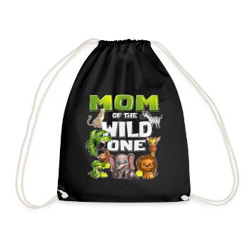 Animal motif Safari Mama of the one Wild Kids B-Day - Drawstring Bag - black - Front