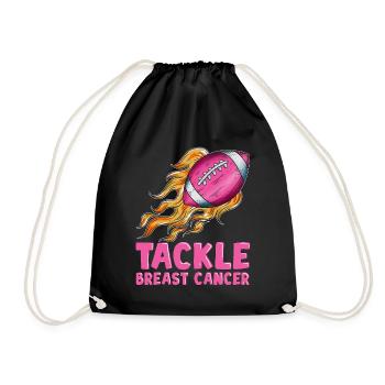 Burstkrebs Tumor Football Bewusstseinsbildung - Turnbeutel - Schwarz - Vorne