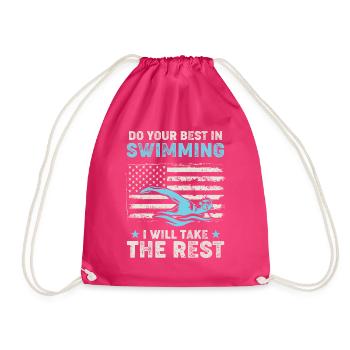 Schwimmtrainer Sporttrainer Leichtathletik - Turnbeutel - Fuchsia - Vorne