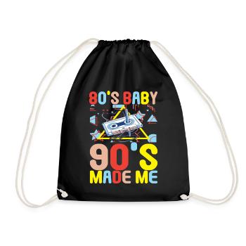 90s 90s 90s Party - Drawstring Bag - black - Front