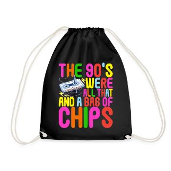 90s 90s 90s Party - Drawstring Bag - black - Front