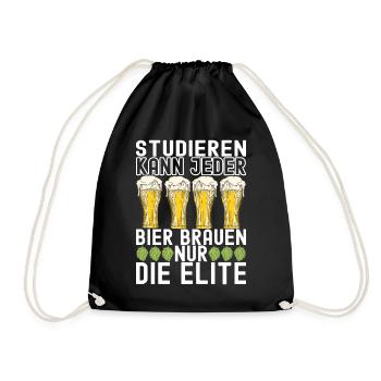 Bierbrauer Bier Brauen - Turnbeutel - Schwarz - Vorne