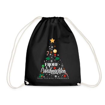 Weihnachten Überraschung Schwangerschaft - Turnbeutel - Schwarz - Vorne