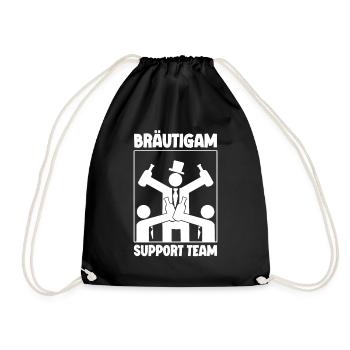 Team Bräutigam Junggesellenabschied Männer Kostüm - Turnbeutel - Schwarz - Vorne