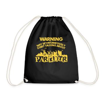Parkour Free Running Traceur - Drawstring Bag - black - Front