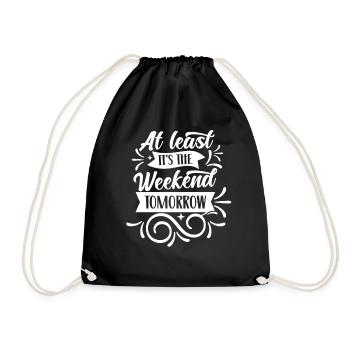 Au moins demain week-end, c’est enfin vendredi - Sac de sport léger - noir - Devant