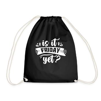 Est-ce déjà vendredi? Vendredi enfin week-end - Sac de sport léger - noir - Devant