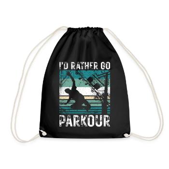 Parkour Free Running Traceur - Drawstring Bag - black - Front