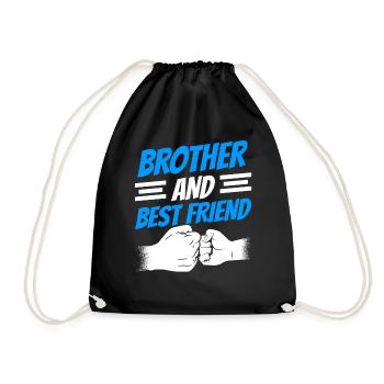 Bruder Und Bester Freund Team Brüder Freundschaft - Turnbeutel - Schwarz - Vorne