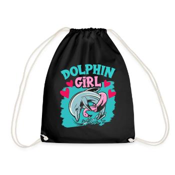 Dolphin Girl Dolphin Lover Dolphins Dolphins - Drawstring Bag - black - Front