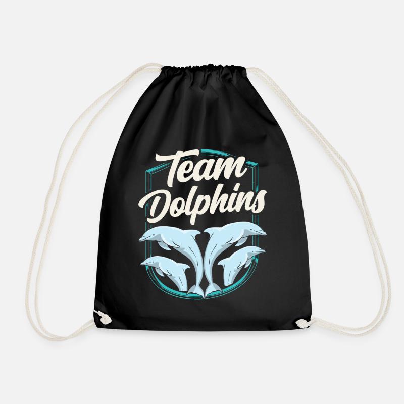 Team Delfine Delphine Delfin Liebhaber Delphin - Turnbeutel - Schwarz