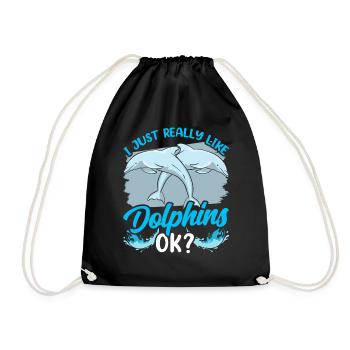 J’aime les dauphins Tout simplement Très dauphins dauphin - Sac de sport léger - noir - Devant