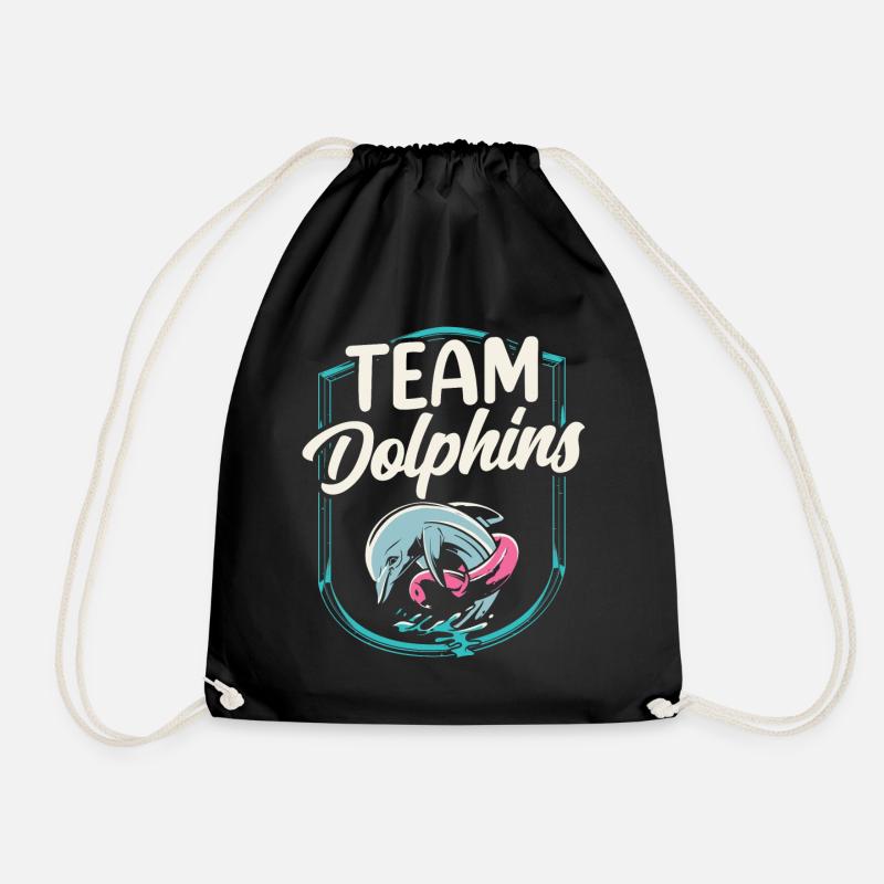 Team Dolphins Dolphin Dolphin Lovers - Drawstring Bag - black