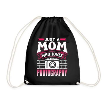 Only one mother Loves photography Mom's camera - Drawstring Bag - black - Front