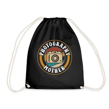 Photographer Mother Photography Camera Mom - Drawstring Bag - black - Front