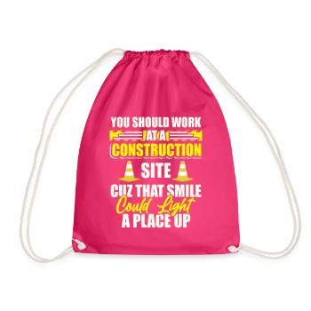 Joinery Civil Engineer - Drawstring Bag - fuchsia - Front