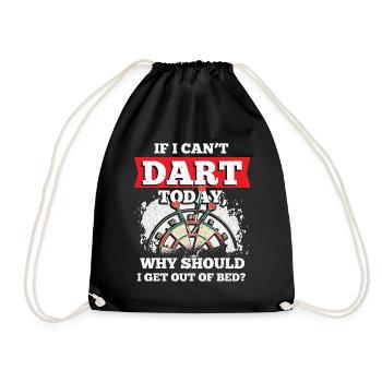 Darts Throwing Game Darts Player - Drawstring Bag - black - Front