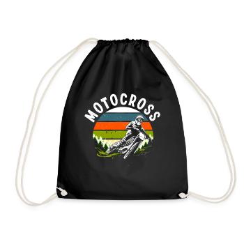 Retro Motocross - Drawstring Bag - black - Front