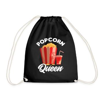 Film Popcorn Liebhaberin - Turnbeutel - Schwarz - Vorne