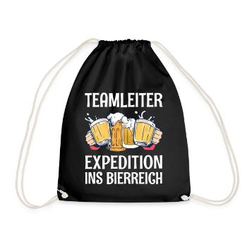 Teamleiter Bier Sprüche Lustig Saufen Feiern Fun - Turnbeutel - Schwarz - Vorne