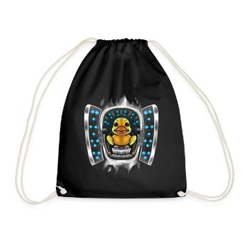 Duck Inside Costume Duck Takes Over Control - Drawstring Bag - black - Front