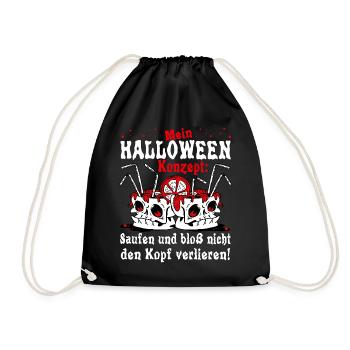 Halloween Sauf Team Geschenk Cocktail Gin Wein - Turnbeutel - Schwarz - Vorne
