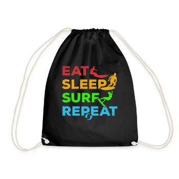 Surf Eat Sleep Surf Repeat - Surfeur de vagues - Sac de sport léger - noir - Devant