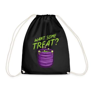 Want Some Treat Pot Of Green Witch Tea Slime - Drawstring Bag - black - Front