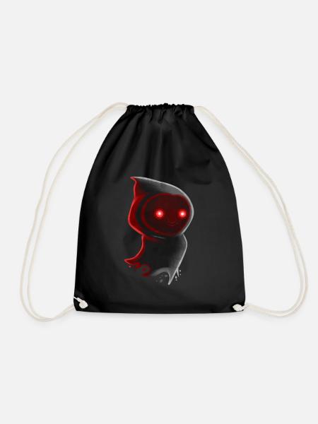 Cute Dark Kawaii Chibi Red Eyes Halloween - Turnbeutel - Schwarz